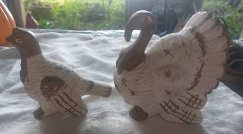 Vintage Turkey Salt And Pepper Shaker Set (Tom Gobbler & Hen) Made In Japan 4” - Picture 2 of 11