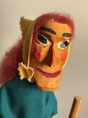 Vintage Flying Kitchen Witch Figure Hanging German Handcrafted Folk Art 9.25” - Picture 13 of 13