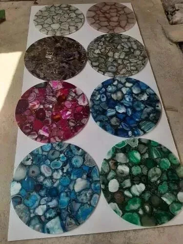 Black Agate Stone Table Top 60"x30" – Luxury Handmade Unique Rectangular top - Picture 4 of 9