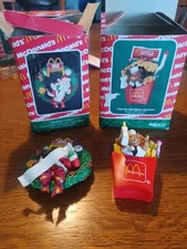 McDonalds Holiday Ornaments Set of 2 Vintage 1993 with Box