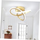 Led Hallway Light Fixtures Modern LED Ceiling Light 6000K Semi Flush Mount Gold