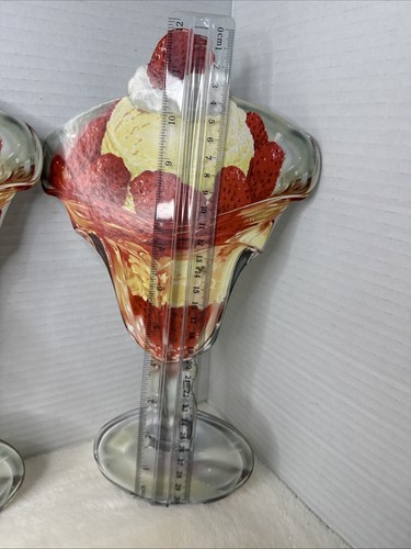 Vintage 1950's Ice Cream Sundae Parlor Diner Sign Cardboard Die-Cut 12” Tall - Picture 3 of 8