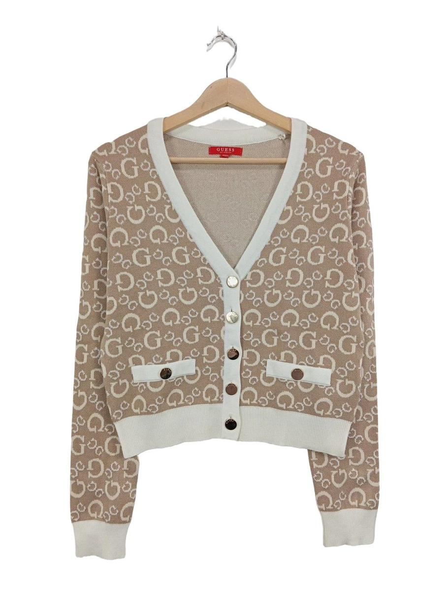 SPRINGFILED Maglione Polo a Maniche Lunghe, White Print, S Donna