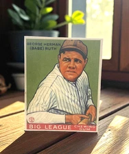 1933 Goudey Babe Ruth Green Print Direct to Wood Sign Display Photo 8x10