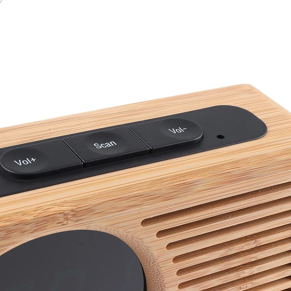 Multifunción Escritorio LED Digital Despertador Radio FM Reloj Madera Estilo Retro y Foto 2 de 4