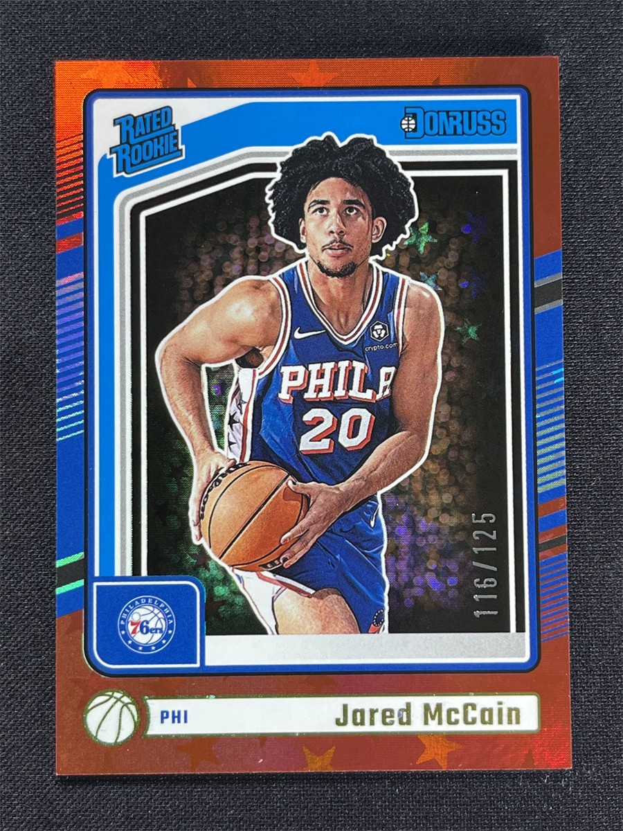 2024-25 Panini Donruss Jared Mccain #228 Red Stars Rated Rookie RC 76ers /125