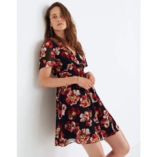 Madewell Floral Tulip Sleeve Mini Dress Size 0 French Rose