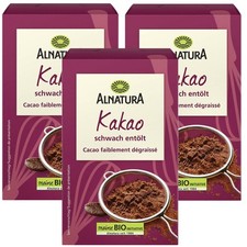 3x 125g Alnatura Kakao Bio schwach entölt f�...