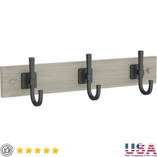 Rustic Hook Rack 3 Hook Wall Storage Organizer Coats Bags Hats Entries New