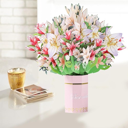 - Mothers Day Cards for Mom, Flower Cards -, Lily Holding Flowers for Women3158 - Picture 6 of 6