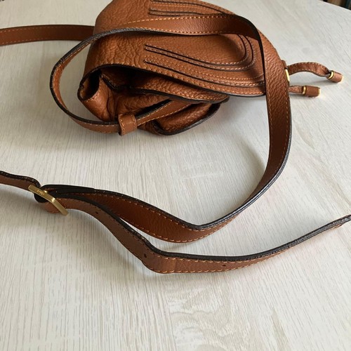 Chloé Marcie mini borsa a tracolla in pelle bohemien-chic autentica borsa di lusso - Foto 17 di 20