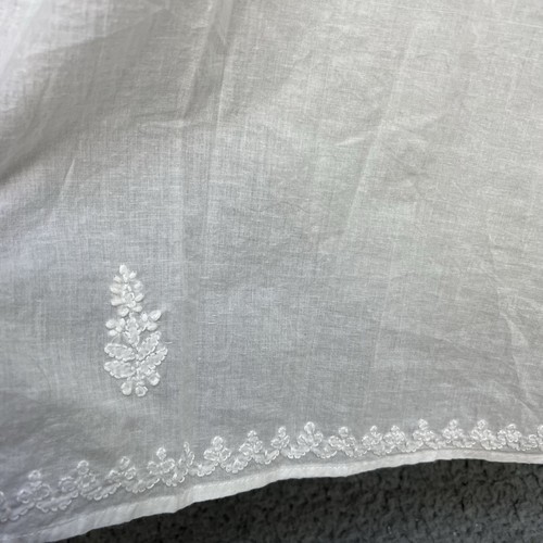 Sévya Handmade 2XL Maxi dress Cover Up White Embroidered Caftan 100% Cotton EUC - Picture 8 of 11