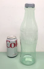 COCA COLA 11.5" CLEAR PLASTIC COIN BANK NEW OLD STOCK BY FLEXCRAFT