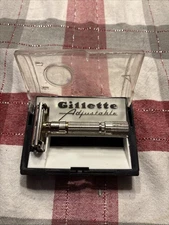 Vintage “Gillette Adjustable” E-1 “Fat Boy” Adjustable Safety Razor W/ Case