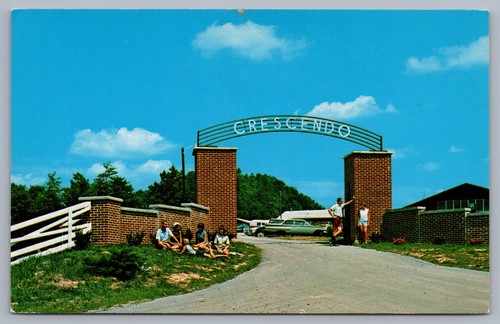 Crescendo Camp Libanon Kreuzung Kentucky KY Eingangstor Chrom Postkarte N11 - Bild 1 von 3