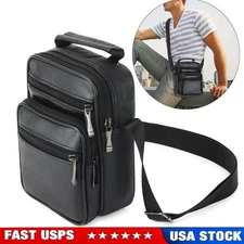 Genuine Leather Small Crossbody Bags Men Sling Shoulder Messenger Bag Business