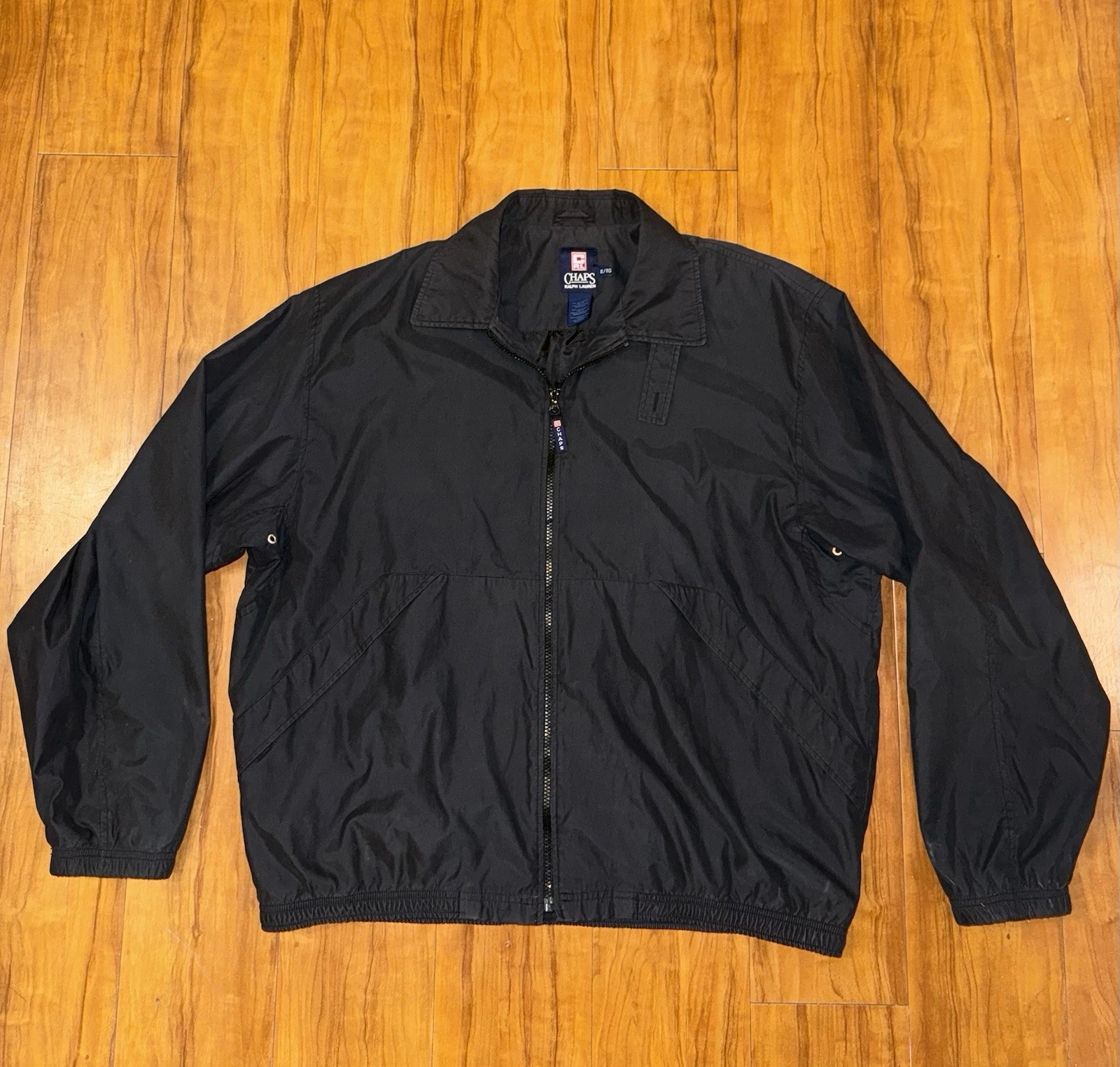 Vintage 90s Chaps Ralph Lauren Black Soft Shell Jacket Mens XL Classic Preppy