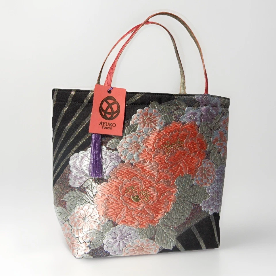 Bolsa Obi Kimono 100% Seda Única – Bolsa Tote Artesanal Japonesa Upcycled - Imagem 4 de 4