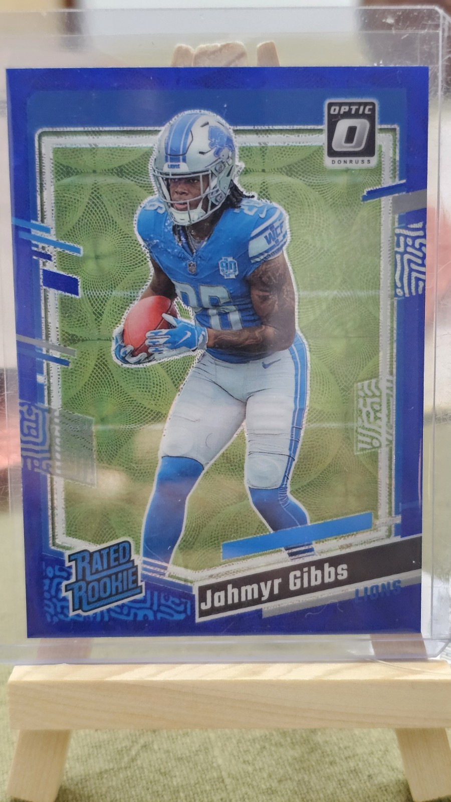 2023 Panini Donruss Optic - Rated Rookie Jahmyr Gibbs #236 Blue Scope Prizm (RC)