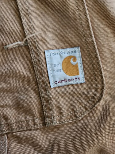 Salopette bavaglino Carhartt 1989 anatra doppio ginocchio trapuntata foderata made in USA 46x30 ButtonFly - Foto 7 di 22