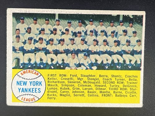 New York Yankees #246 1958 Topps card