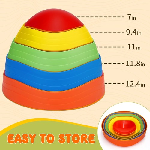 Stepping Stones for Kids, Non-Slip Rubber & Plastic Balance Toddler 5PCS - Picture 4 of 6