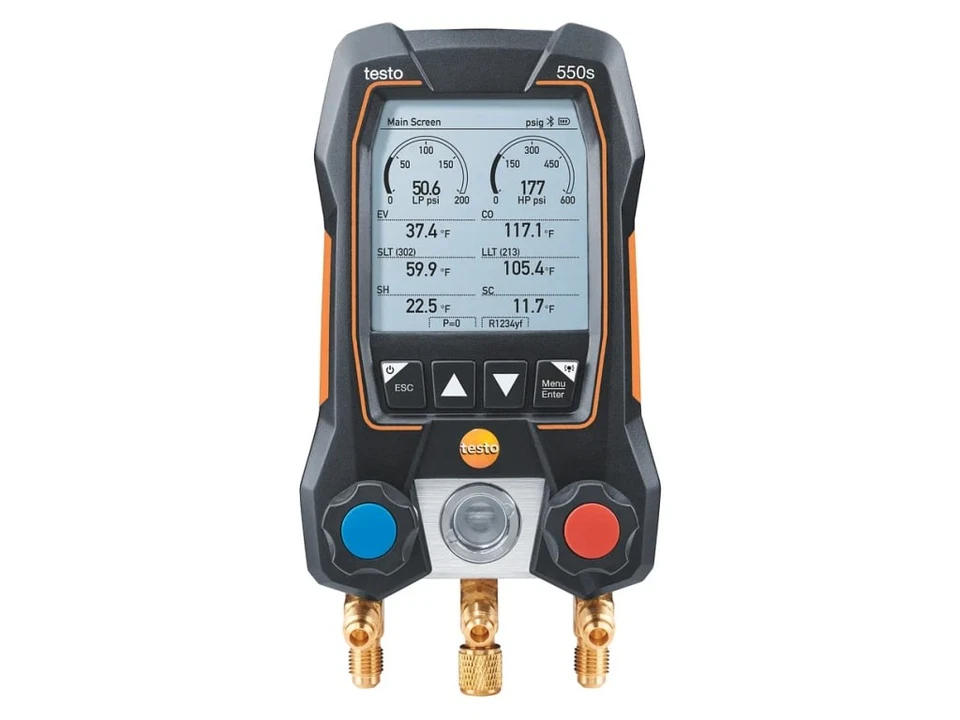 Kit inteligente Testo 550s - Colector digital con válvula de 2 vías, sondas de temperatura 115i (x2) Foto 2 de 2