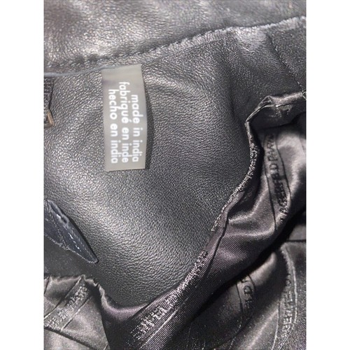 KARL LAGERFELD Giacca Bomber Paris Donna Nero Pelle di Agnello Cappotto Small S - Foto 11 di 13