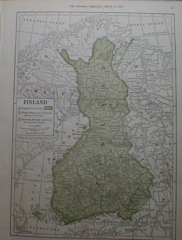 Neu Republik Finnland mit Karte 1921 Autotelefon - Bild 1 von 1