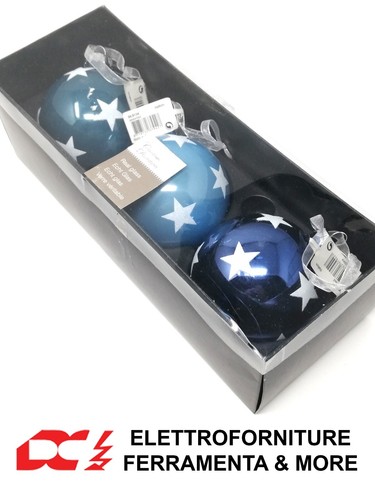 Decorazione Natalizia Conf. 3 Pz Vetro Pallina 8cm Natale Albero Palla Decorata - Imagen 2 de 6