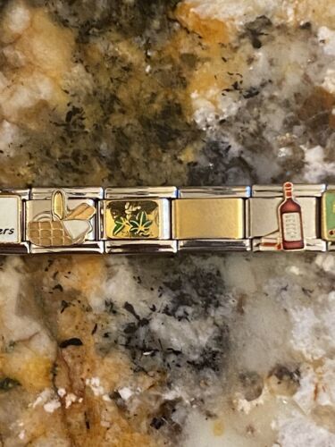 20 Charm Wine Lovers Bracelet Italian Charm New - Picture 5 of 7