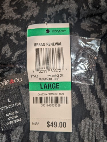 Style & Co. Macy's Women's 1 Hook Cardigan Sweater Jacket Urban Renewal Size L - Afbeelding 10 van 11