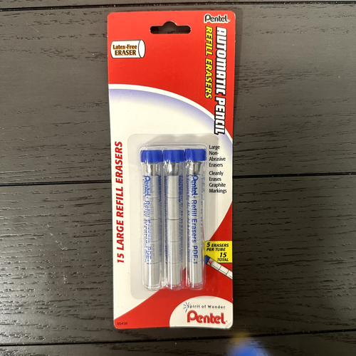 Pentel Eraser Refills for Mechanical Pencils Pack of 15 PDE-1 Eraser Refills - Picture 3 of 5
