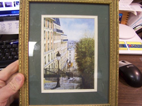 CITYSCAPE PRINT 8 BY 10 - BEAUTIFUL GOLD TONE FRAMED AND MATTED - EXCELLENT - Picture 2 of 3