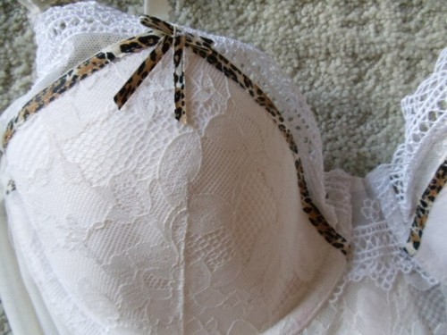 Victoria's Secret Elegant White Lace w/Animal Print Corset Bustier Lingerie 36C - Picture 2 of 7