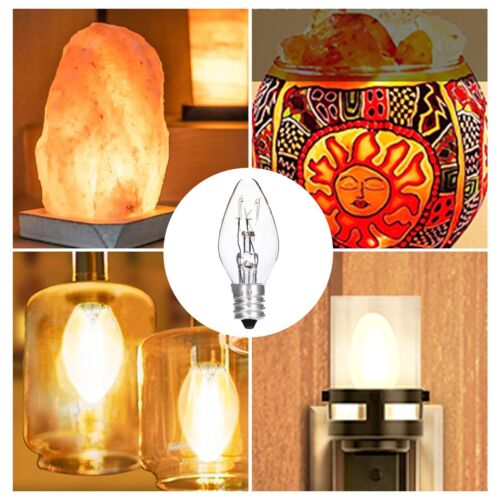 12 Pack Salt Lamp Bulbs 15W 120V Wax Warmer Bulbs C7 Bulbs Dimmable Night Light - Picture 2 of 12