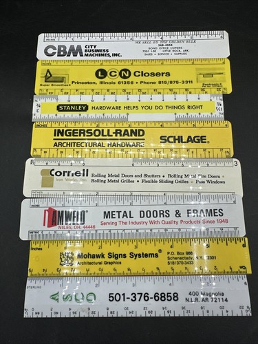 Menge 8 Vintage Hardware Lineale 6"