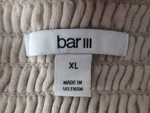 Bar 111 Terrycloth Romper Women XL Beige Smocked Straps Cotton Poly NWOT R180 - Picture 5 of 12