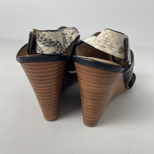 Trenery All Leather Womens Sling Back Sandals Size 37 Buckle - Picture 2 of 7