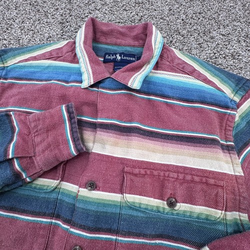 Vintage 90s Polo Ralph Lauren Mexican Serape Navajo Blanket Long Sleeve L *READ
