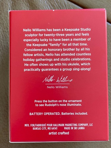 2020 Hallmark Rudolph The Red Nosed Reindeer Slippery Skating Ornament LIGHTS UP - Bild 2 von 2