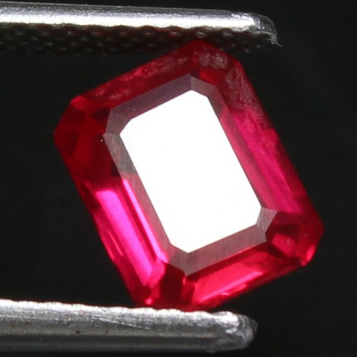 Gemas corte esmeralda 8x6 rojo sangre de paloma mogok natural de 2 quilates sin calefacción - Imagen 2 de 12