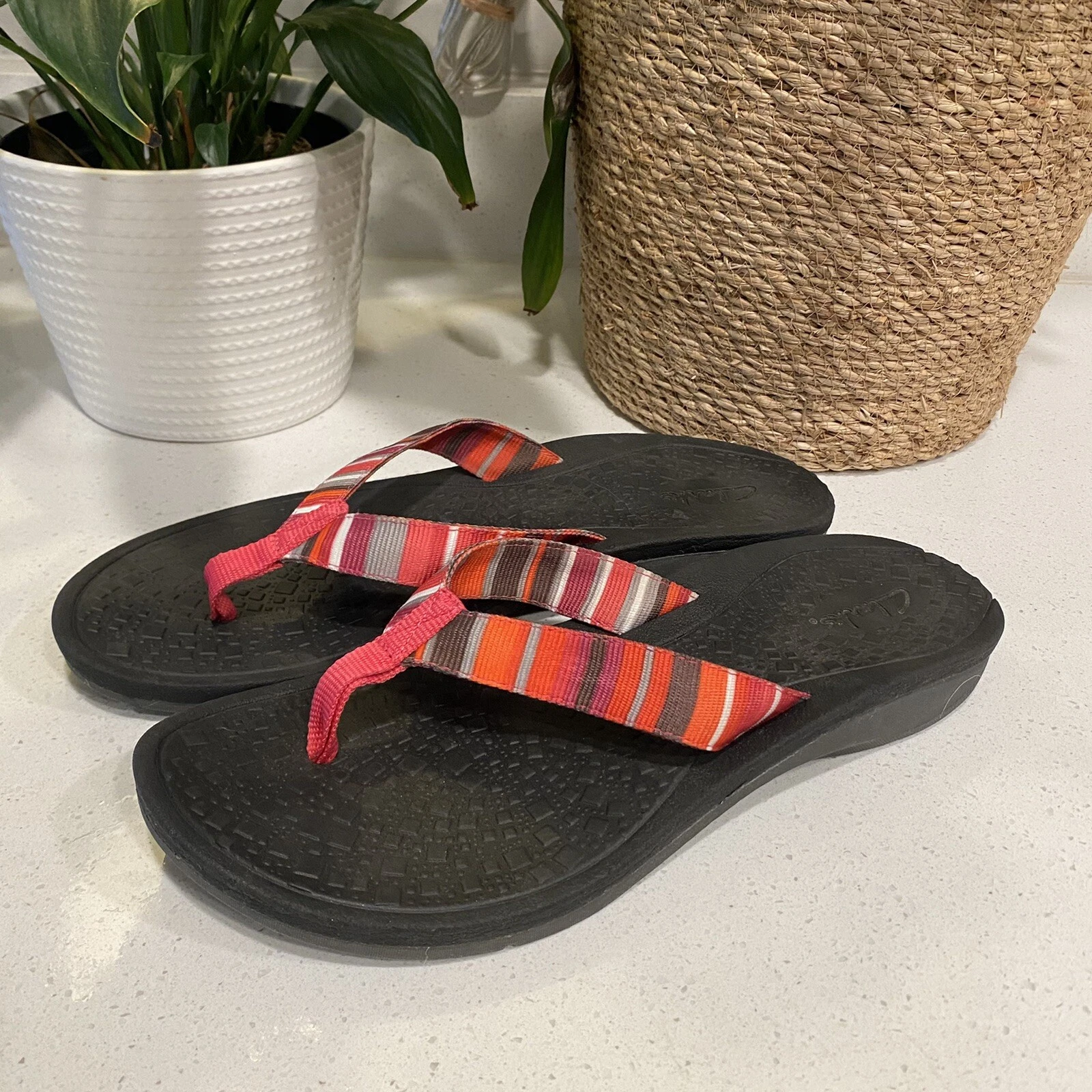 Sandali infradito Clarks Tate M rosa a righe infradito donna 12M