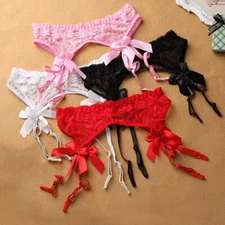 Lace Bow Garters Women Sexy  for LINGERIE Adjustable Suspender Belt For High