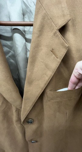Vtg Norm Thompson Sport Coat 42S Brown Faux Suede Blazer Jacket Casual Work USA - Picture 5 of 14