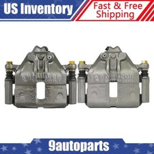 Pair Front Disc Brake Calipers w/ Bracket For 1991 1992 Volvo 740
