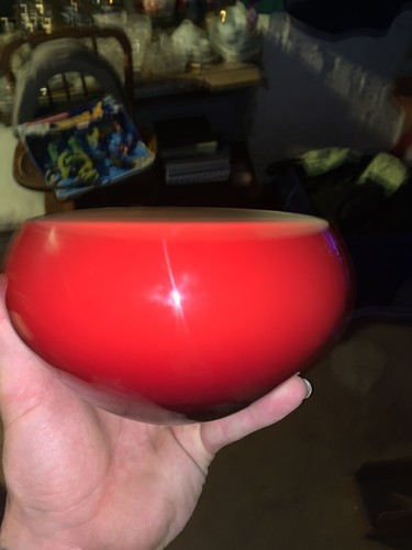 Beautiful Vintage Hand Blown European Empoli Italian Red Art Glass Bowl - Picture 5 of 13