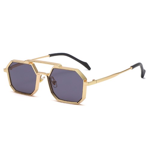 Modische Steampunk Sonnenbrille Herren Damen Gold Metallleiste Retro Schirm Brille UV400 - Bild 14 von 18