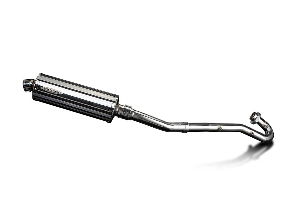 Kawasaki KLR650A 1987-2007 Complete Exhaust 14" Oval Stainless Muffler - Image 2 of 4