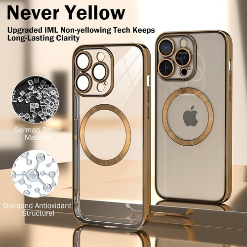 For iPhone 16 Plus 14 13 12 11 Pro Max Slim Clear MagSafe Magnet Shockproof Case - Picture 42 of 53